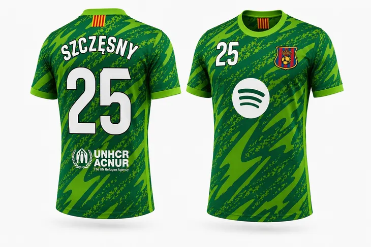 KOSZULKA PIŁKARSKA SZCZĘSNY BARCELONA rozm. 146 cm