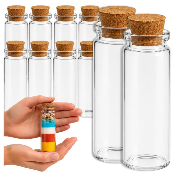 10x Słoiczek Szklany 20ml z Korkiem Transparentna - Buteleczka Szklana DIY
