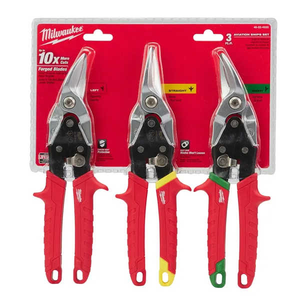 Milwaukee 4932499020 Nożyce do cięcia blachy zestaw 3szt. lewe prawe proste