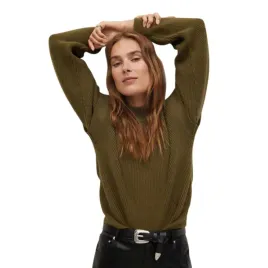sweter-damski-mango-khaki-klasyczny
