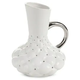 dzbanek-adore-01-18x24-cm-bialy-srebrny-ceramiczny-dekoracyjny-wazon