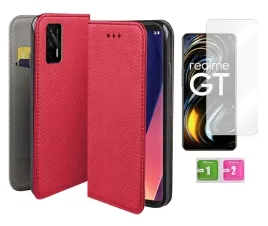 etui-z-klapka-do-realme-gt-5g-czerwony-smart-magnet-case-szklo-na-ekran