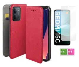 etui-z-klapka-do-xiaomi-redmi-15c-czerwony-smart-magnet-szklo-na-ekran
