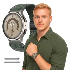 pasek-opaska-do-samsung-galaxy-watch-3-45mm-zielony-pleciony-22mm-kolory