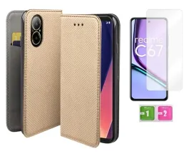 etui-z-klapka-do-realme-c67-4g-zloty-case-smart-magnet-szklo-na-ekran-9h