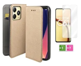 etui-z-klapka-do-realme-c61-zloty-smart-magnet-case-szybka-na-ekran-9h