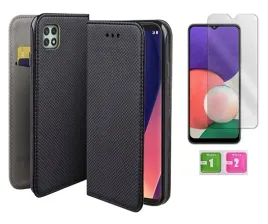 etui-z-klapka-do-samsung-galaxy-a22-5g-czarny-smart-magnet-szklo-na-ekran