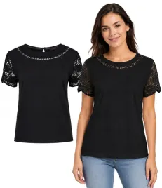 t-shirt-koszulka-damska-czarna-krotki-rekaw-luzna-na-co-dzien-ozdobna