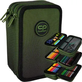 coolpack-piornik-trzykomorowy-potorjny-wyposazenie-kredki-flamastry-grass