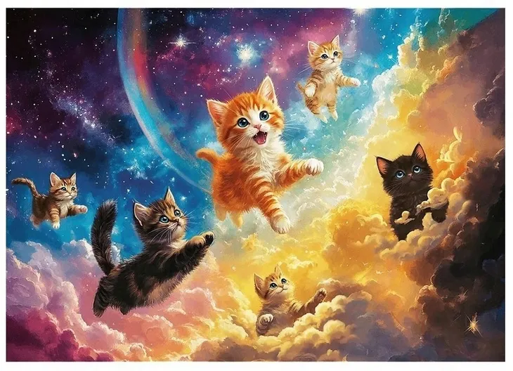 trefl-puzzle-500-elementow-kosmiczne-kotki-stan-nowy