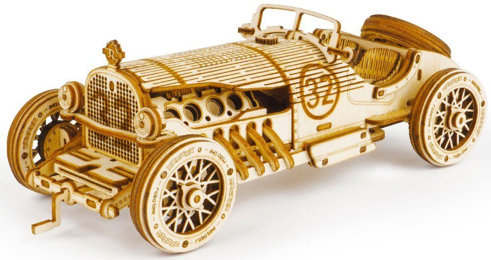 Promocja ROBOTIME Drewniany Model Puzzle 3D Klasyczne Auto wyprzedaż przecena