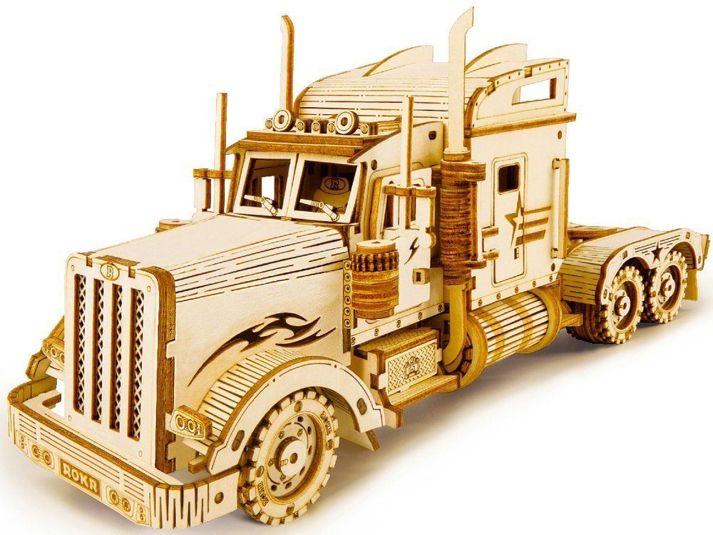 Promocja ROBOTIME Drewniany Model Puzzle 3D Ciężarówka wyprzedaż przecena