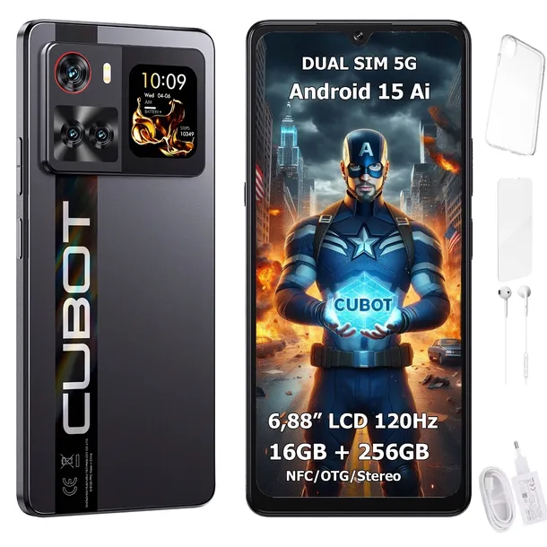 Smartfon Cubot X100 5G Dual SIM 16/256GB Android 15 z dwoma ekranami + ETUI