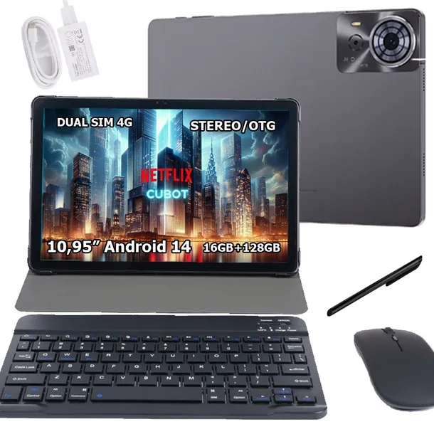TABLET CUBOT TAB 70 10,95" 16/128GB LTE 4G GPS WIFI ANDROID KLAWIATURA MYSZ