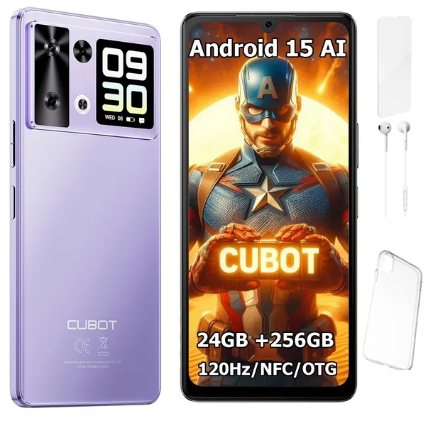 Smartfon CUBOT P90 ANDROID 15 24/256GB NFC DUAL SIM 4G 6,88" ETUI +FOLIA