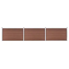 zestaw-paneli-ogrodzeniowych-wpc-brazowy-526-x-106-cm-19-desek-4-slupki