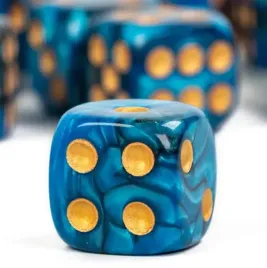 kosc-1szt-d6-k6-niebieska-zloty-nadruk-dice-classic-rpg-dandd-mtg-planszowe