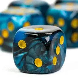 kosc-1szt-d6-k6-niebieska-zloty-nadruk-perla-dice-rpg-dandd-mtg-gry-planszowe