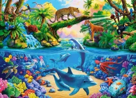 puzzle-260-ukladanka-zwierzeta-dzungla-tygrys-rafa-delfin-rybki-8-castor