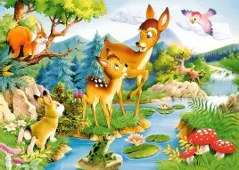 puzzle-120-ukladanka-zwierzeta-lesne-jelen-jelonek-bambi-las-6-castor