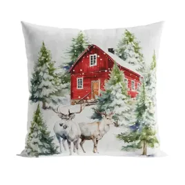 poszewka-dekoracyjna-velvet-domek-w-goravh-40x40cm-zimowy-las-do-domu