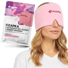 czapka-lagodzaca-migrene-bol-glowy-kompres-zelowy-chlodzaca-maska-rozowa
