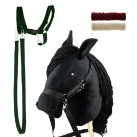 zestaw-skippi-hobby-horse-czarny-i-dodatkowy-kantar-ciemny-zielony