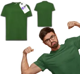 koszulka-meska-100percent-bawelna-190g-klasyczna-zielona-t-shirt-meski-premium