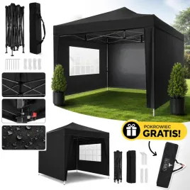 Zdjęcie produktu Pawilon ogrodowy namiot imprezowy handlowy ekspresowy altana 3x3 m 3 ścianki + POKROWIEC 