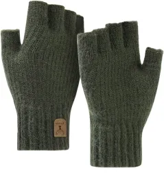 rekawiczki-bez-palcow-zimowe-dzianinowe-unisex-zielone