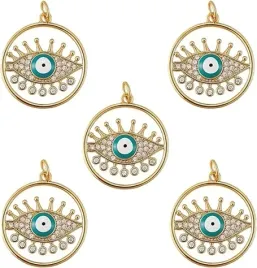 zawieszki-oko-proroka-evil-eye-zlocone-cyrkonie-5-szt