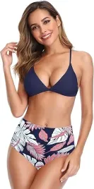 bikini-triangle-high-waist-nadruk-m-wysoki-stan-modny-styl-granatowy