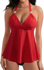 stroj-kapielowy-tankini-czerwono-czarny-wiazany-na-szyi-rxrxcoco-xl
