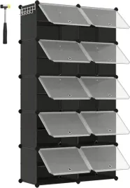 organizer-na-buty-10-polek-modulowy-regal-zamykany-czarny