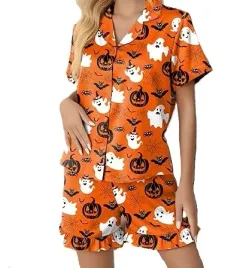pizama-damska-halloween-dynie-duchy-komplet-nocny-pomaranczowa-xxl