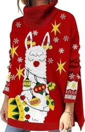 sweter-swiateczny-golf-damski-luzny-3d-czerwony-l