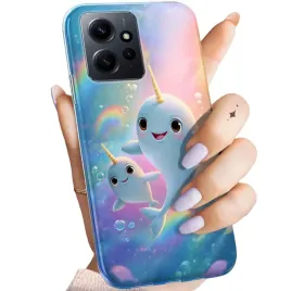 etui-do-xiaomi-redmi-note-12-wzory-narwal-bajki-morskie-zwierzeta-obudowa