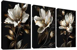 obrazy-na-plotnie-30x40-cm-szare-lilie-i-liscie-nowoczesny-3szt
