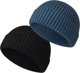 czapka-rybaka-beanie-krotka-zimowa-trawler-unisex-niebieski-czarny-2szt