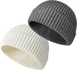czapka-rybaka-beanie-krotka-zimowa-trawler-unisex-bialy-szary-2szt