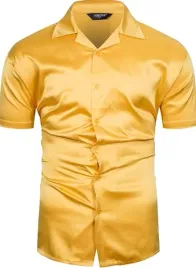 koszula-meska-z-krotkim-rekawem-satynowa-zolta-3xl