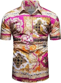 koszula-meska-barokowa-lancuszki-zlota-krotki-rekaw-styl-3xl