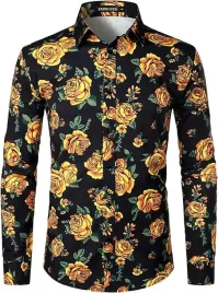 koszula-meska-zeroyaa-czarno-zolta-kwiaty-slim-fit-dlugi-rekaw-s