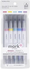 markery-kolorowe-5-pak-pm-mt201-5s-kokuyo-mark-dwukierunkowe-prezent