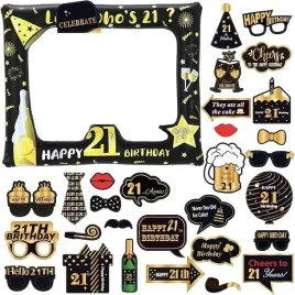 ramka-dmuchana-21-urodziny-black-and-gold-fotobudka-rekwizyty