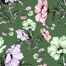 tapeta-samoprzylepna-vintage-445x300-cm-rewallpaper-zielona-w-kwiaty