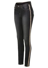 bodyflirt-spodnie-jeansowe-z-cekinowym-lampasem-34