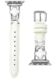 pasek-skorzany-dla-apple-watch-38-41mm-koniczyna-diamenty-bialy