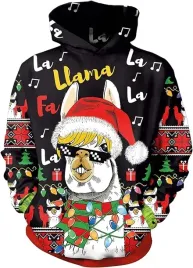 bluza-dziecieca-z-kapturem-swiateczny-nadruk-alpaka-9-10-lat-czarna