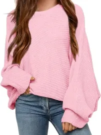 sweter-dziewczecy-lekki-dzianinowy-dlugi-rekaw-rozowy-120